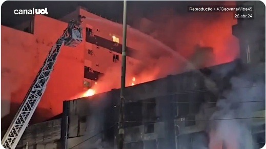 Incêndio em pousada se alastrou após morador tentar apagar fogo com colchão, diz Polícia Civil