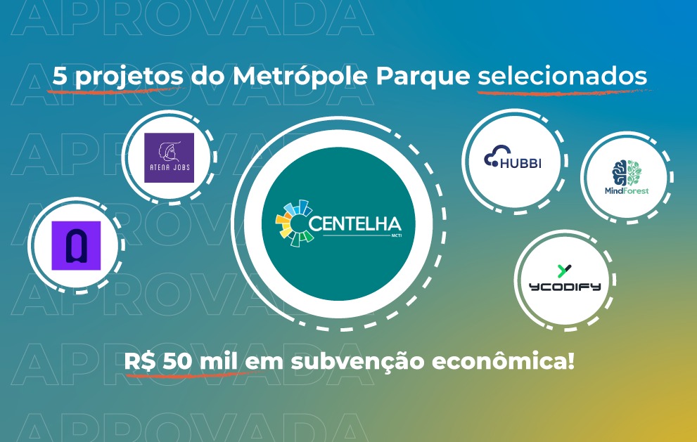 Cinco startups do Metrópole Parque são aprovadas no programa Centelha 2