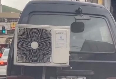 VÍDEO: Van com ar condicionado split é vista pelas ruas; assista