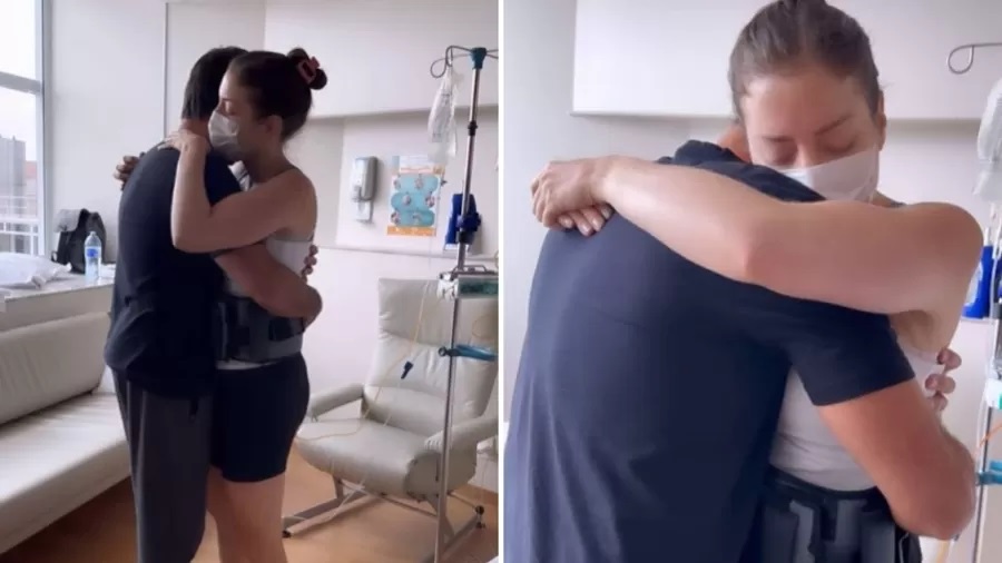 Com leucemia, Fabiana Justus dança abraçada com marido no hospital