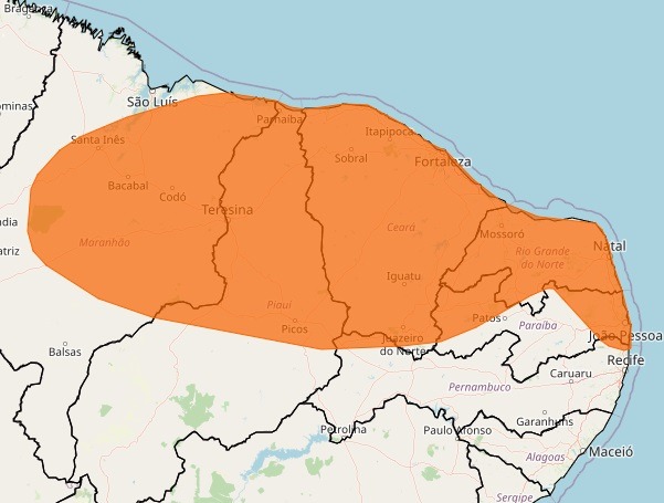 Inmet emite alerta de chuvas intensas para 164 municípios do RN; veja lista completa