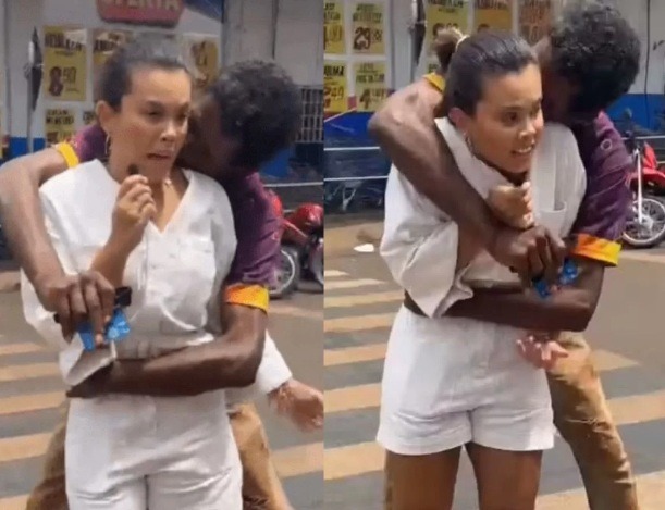 VÍDEO: Influenciadora é atacada por homem durante gravação na rua