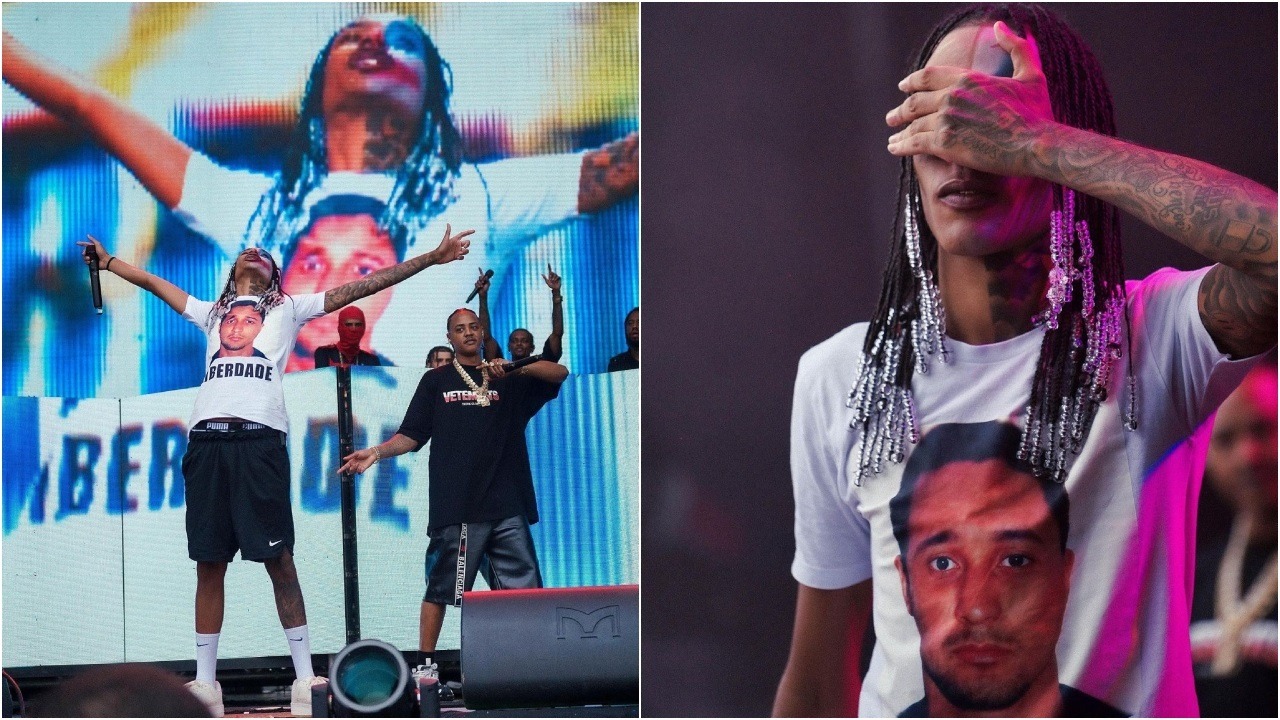 VÍDEO: Cantor protesta no Lolla e pede liberdade ao pai, líder do Comando Vermelho