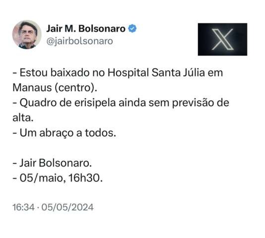 Bolsonaro tem nova crise de saúde e é internado em hospital