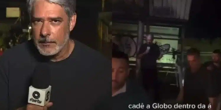 VÍDEO: William Bonner fica constrangido após morador fazer duras críticas à Globo durante reportagem em Porto Alegre; assista