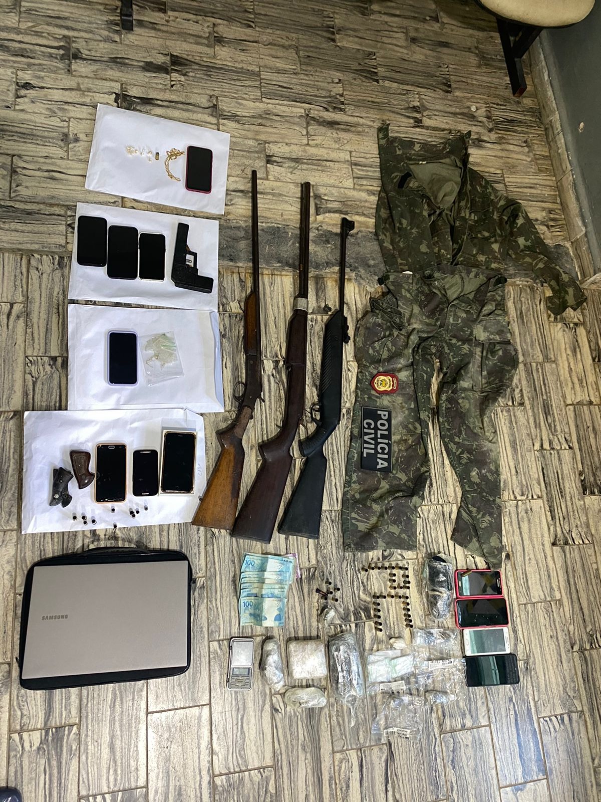 Polícia Civil prende sete pessoas por roubo e tráfico de drogas na região do Seridó
