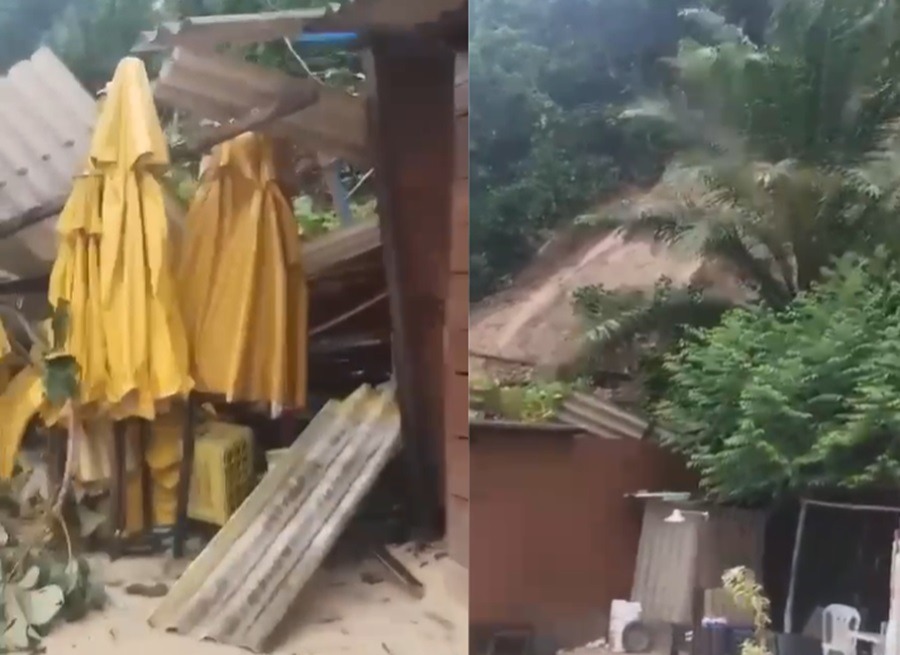 VÍDEO: Falésias deslizam e atingem barraca na Praia do Madeiro, em Pipa
