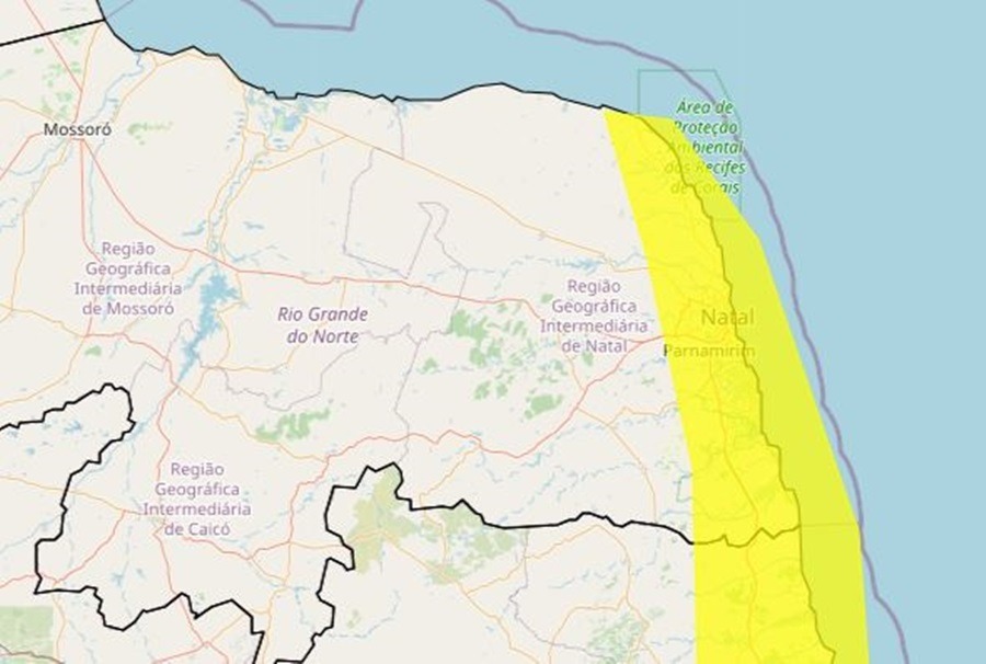 Inmet solta alerta e prevê chuvas em Natal e outras 28 cidades do RN até este sábado (8)