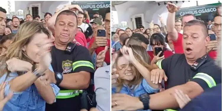 VÍDEO: Coordenadora do MBL é agredida por militantes em evento de Lula