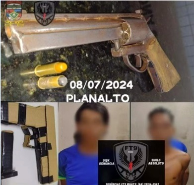 Bandidos tentam fazer assalto com arma de papelão e são presos pela polícia