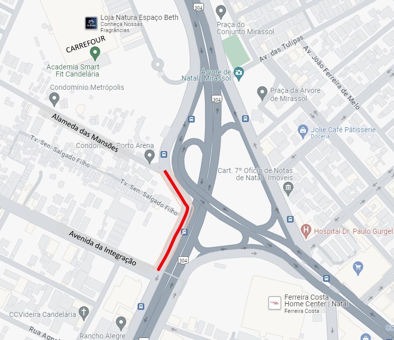 Marginal da BR-101 será interditada para obra da Caern e trânsito será modificado; confira