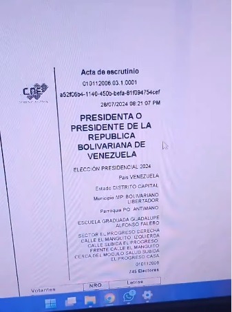 [VÍDEO] Venezuela: Oposição coloca on-line todas as 73,25% das atas entregues pelo Conselho Nacional Eleitoral