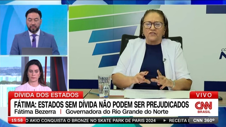 VÍDEO: Sugerimos incluir dívidas de estados com bancos, diz Fátima Bezerra em entrevista à CNN