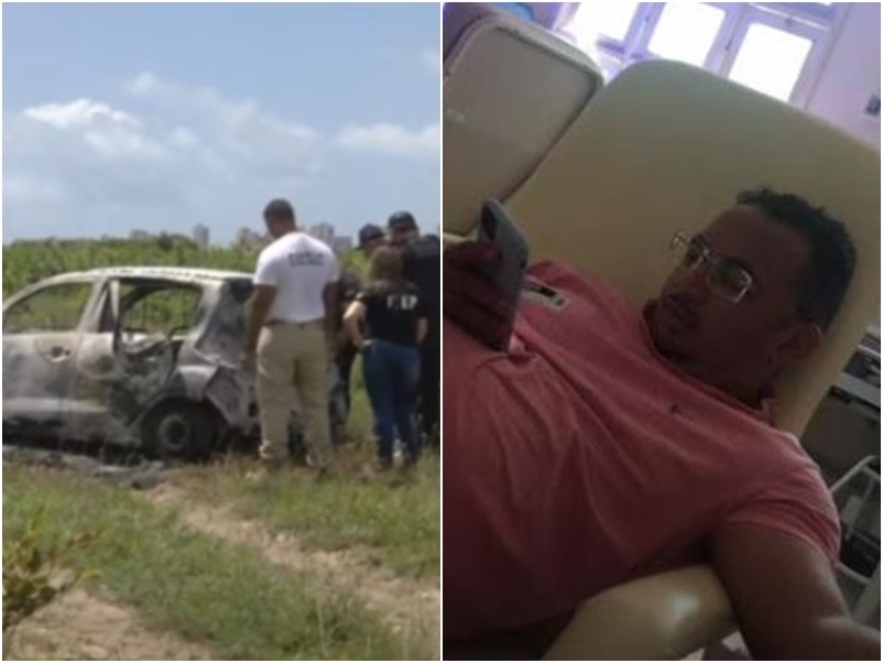 Corpo de motorista de aplicativo é encontrado dentro de carro carbonizado na Grande Natal