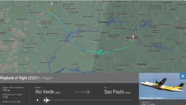 Avião da Voepass para SP é desviado para Uberlândia por 'questão técnica'
