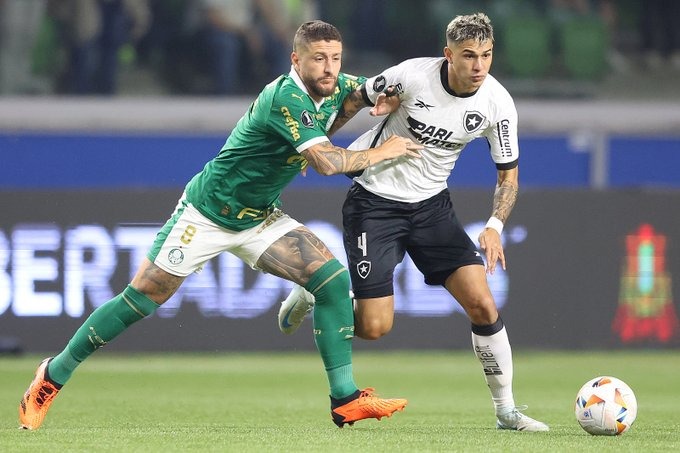 Botafogo deixa Palmeiras sonhar, é salvo pelo VAR e avança na Libertadores; veja os gols