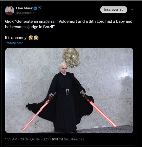 Elon Musk compara Alexandre de Moraes a vilões de Star Wars e Harry Potter após ameaça de tirar X do...