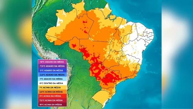 Nova onda de calor que vai atingir o Brasil pode ser a mais forte do ano