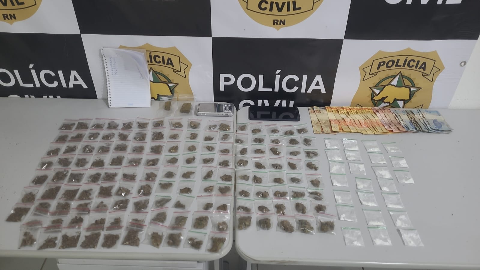 Polícia Civil deflagra operação e apreende três adolescentes traficando drogas no centro de Pipa