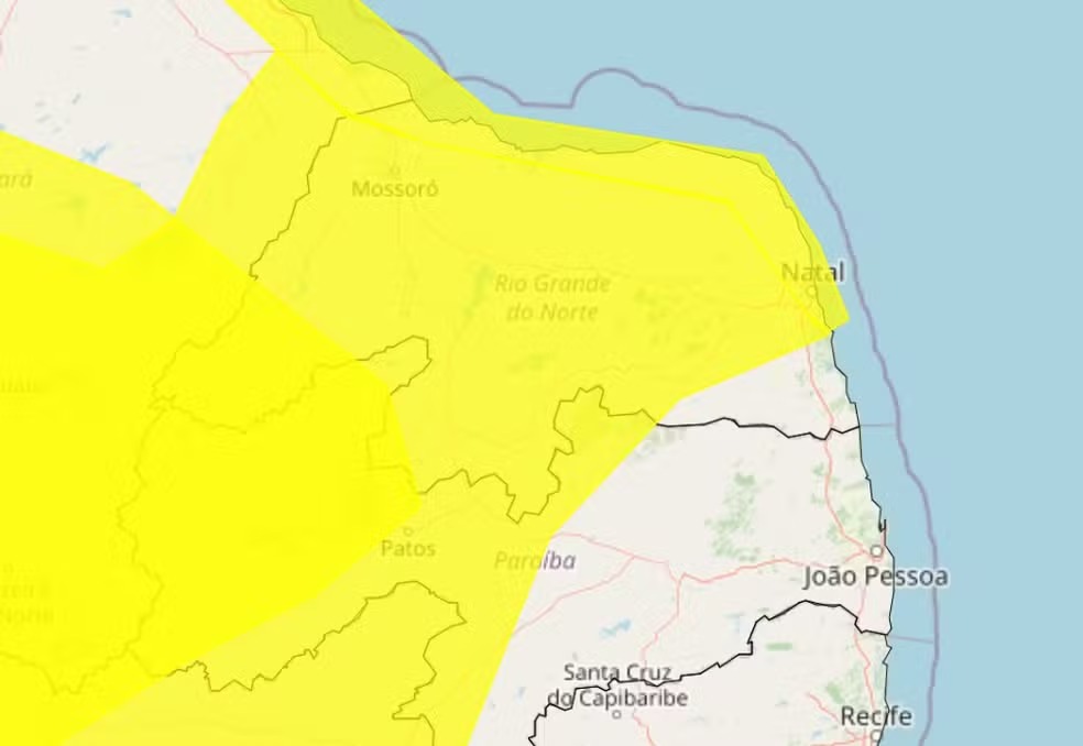 RN tem 139 cidades com alerta de vendaval e 42 com risco de baixa umidade; veja listas