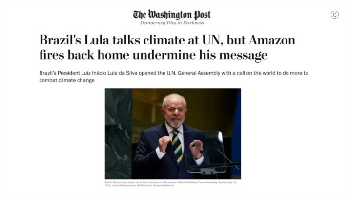 Mídia internacional dá pouca atenção para discurso de Lula na ONU
