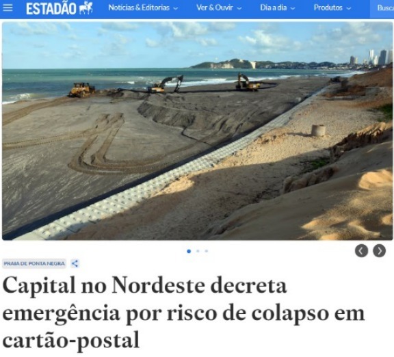 Crise em Ponta Negra vira destaque no Estadão: "Risco de colapso em cartão-postal"