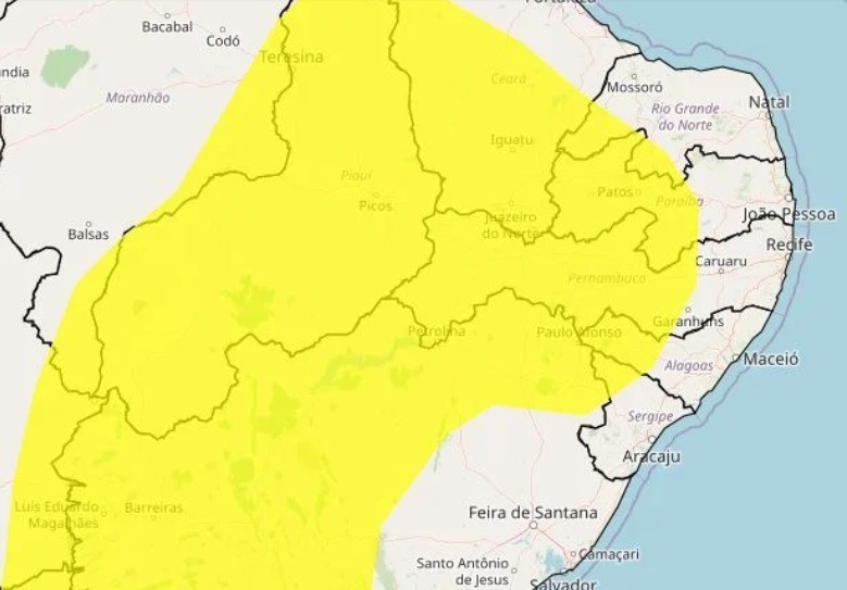 Inmet emite alerta de baixa umidade para 56 municípios do RN