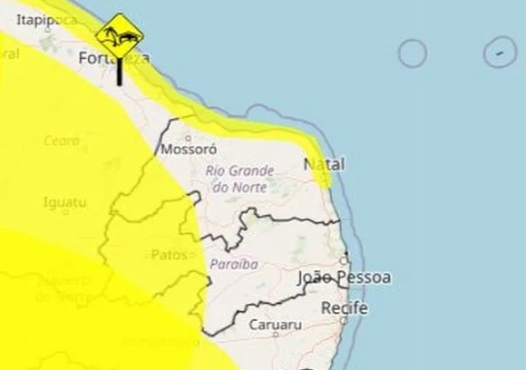 Inmet alerta para baixa umidade e ventos costeiros no RN; veja cidades atingidas