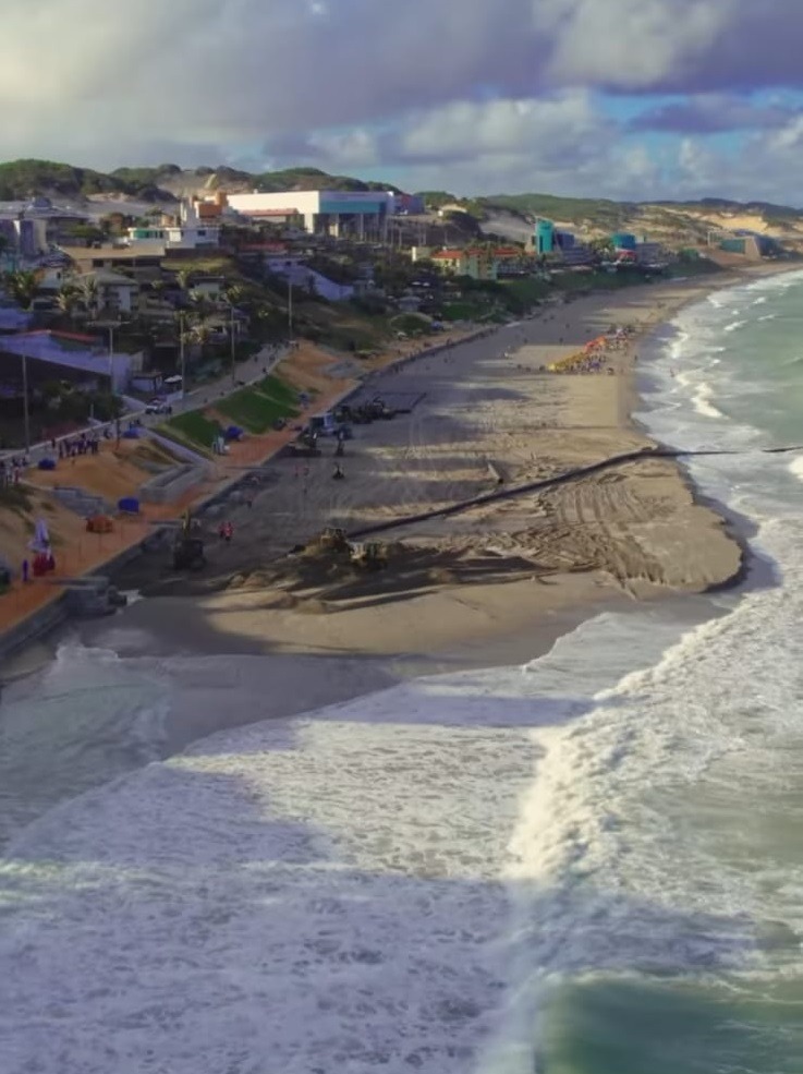 Obras da engorda de Ponta Negra passam de 55% de conclusão