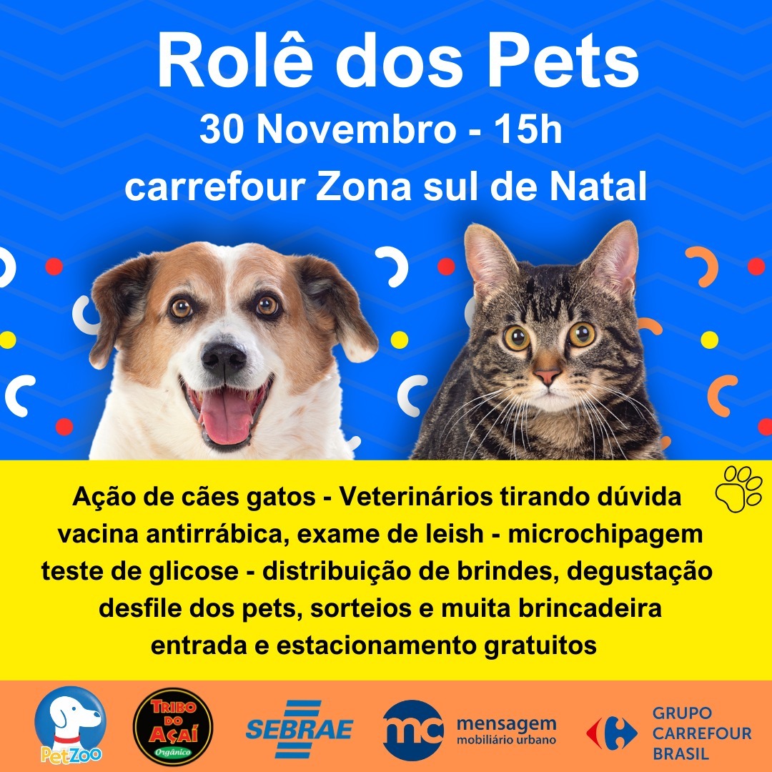 Rolé dos Pets acontece neste sábado (30) em Natal