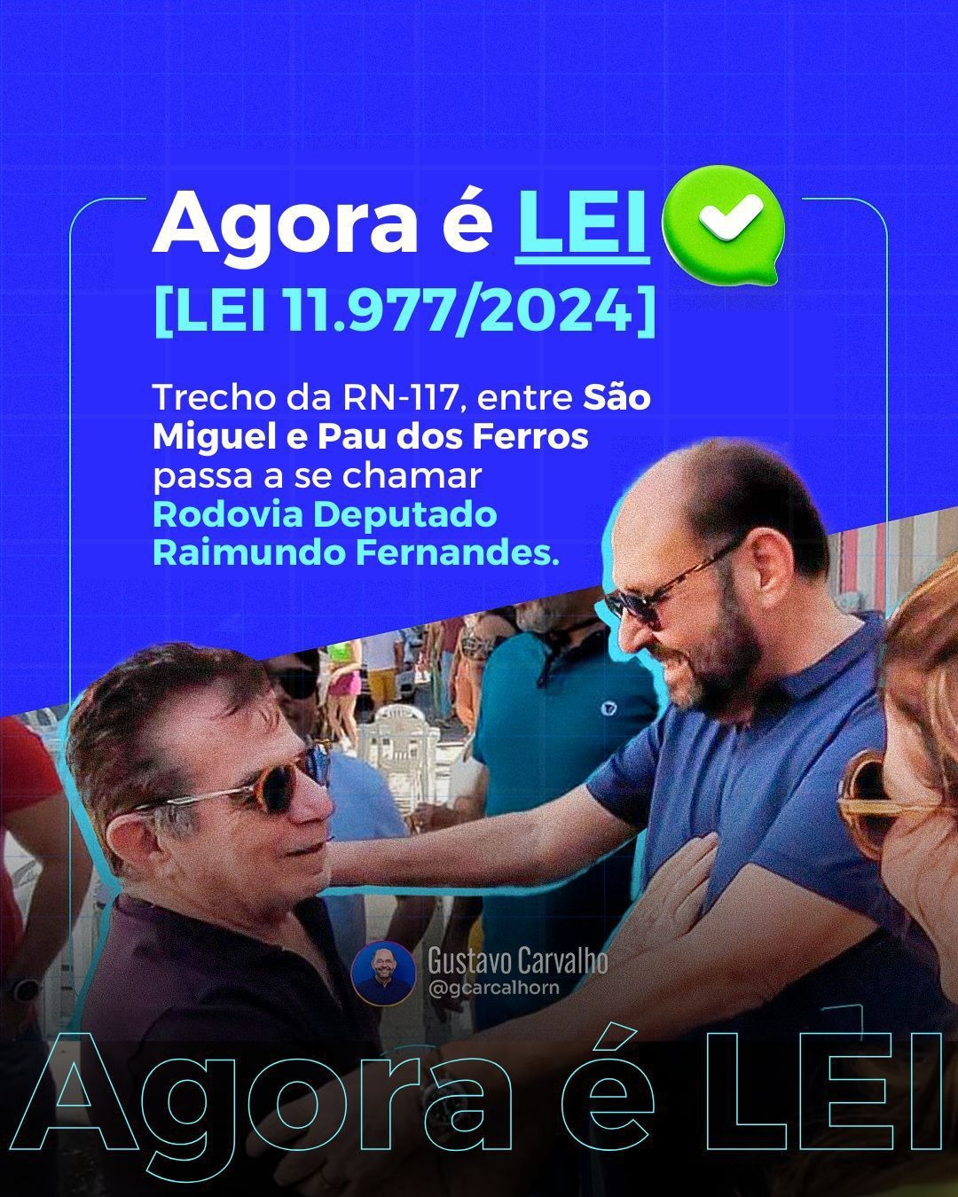 Lei denomina trecho da RN-177 de Rodovia Deputado Raimundo Fernandes