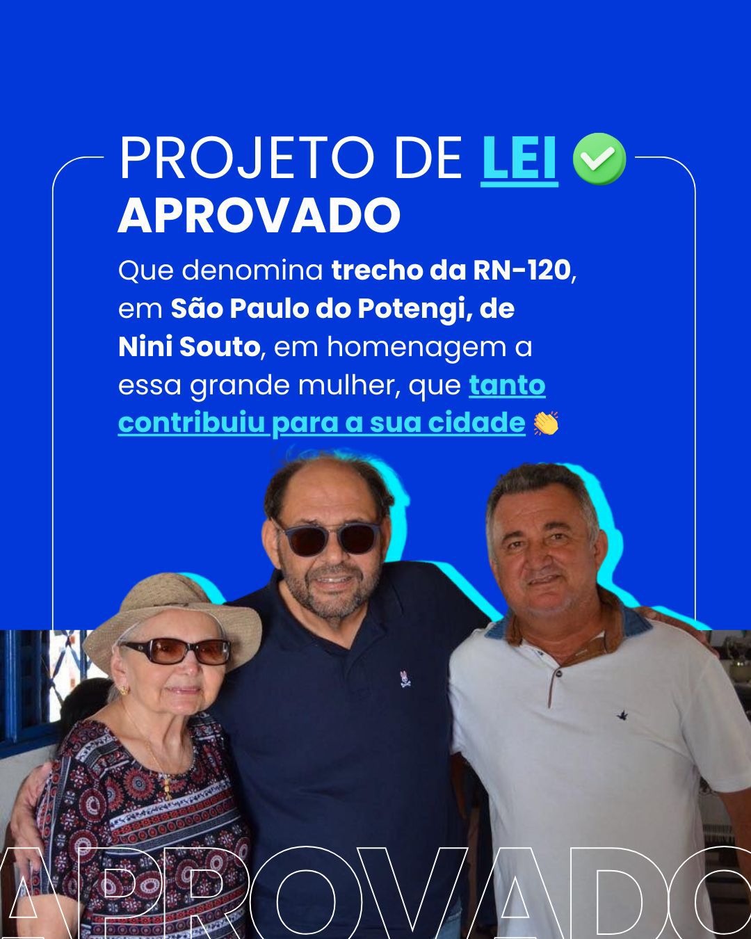 Projeto do Deputado Gustavo Carvalho que denomina trecho da RN-120 de “Rodovia Nini Souto” é aprovado
