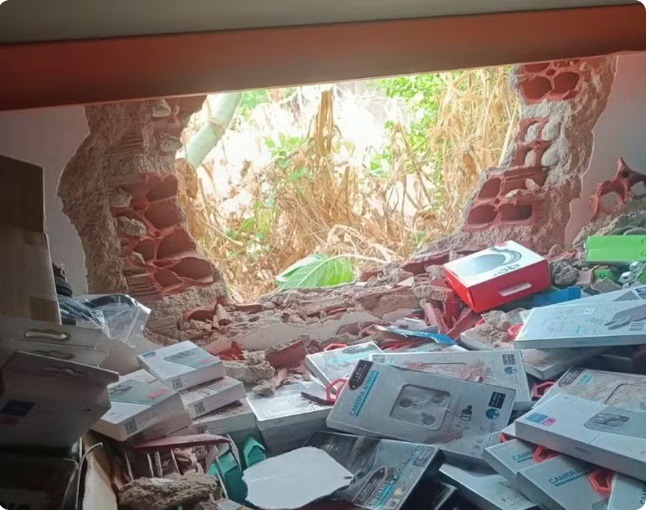 Criminosos arrombam loja de eletrônicos e roubam R$ 500 mil em produtos em Mossoró, diz polícia