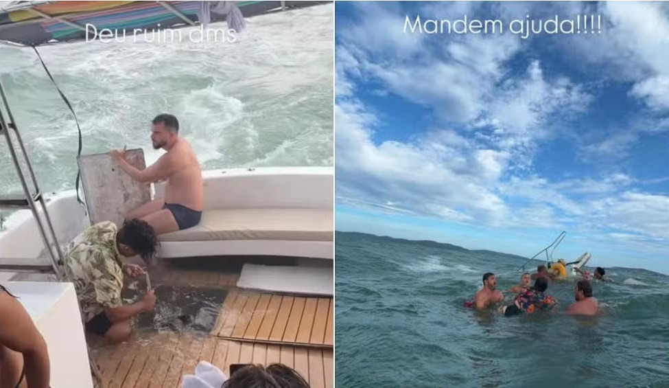VÍDEO: Embarcação naufraga com condutor e 18 passageiros a bordo
