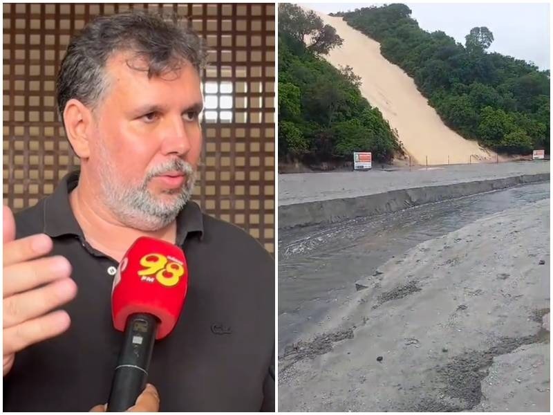 Secretário culpa suposta escavação manual por voçoroca na Praia de Ponta Negra após chuvas