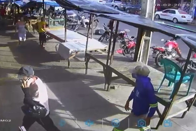 Dois homens, um vestido de gari, assaltam correspondente bancário em Macaíba