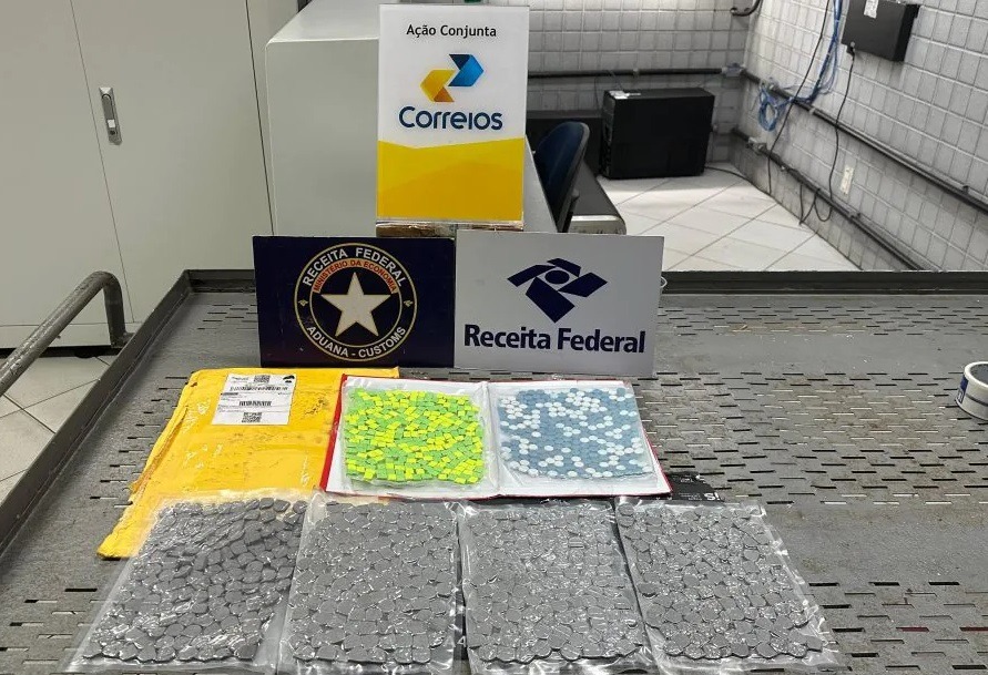 Receita Federal apreende mil comprimidos de ecstasy avaliados em R$ 100 mil nos Correios em Natal