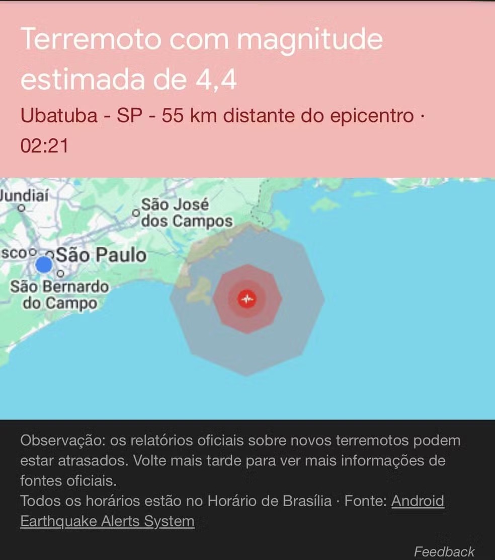 Moradores de SP e RJ recebem alerta de terremoto; Defesa Civil diz que não houve tremor