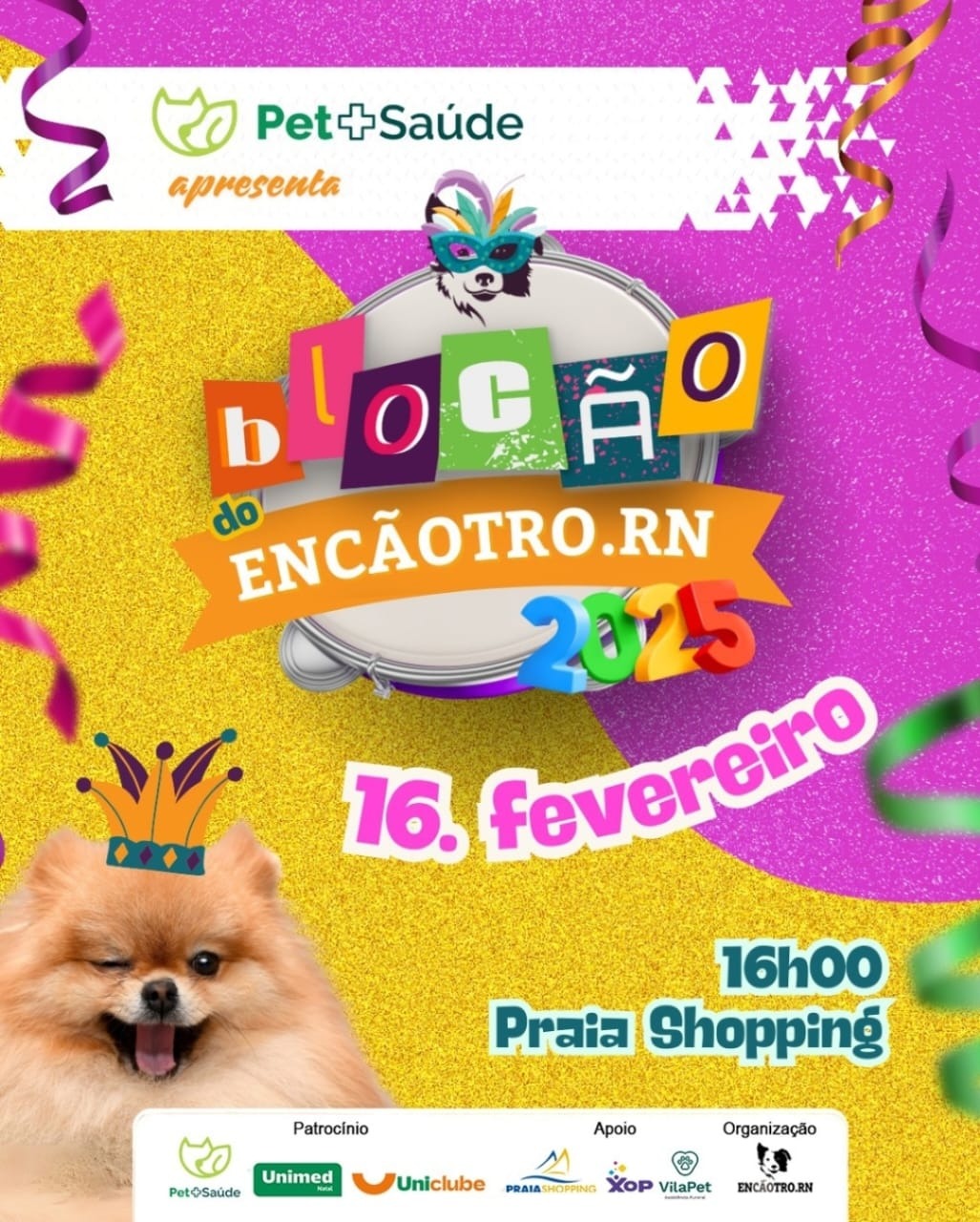 Praia Shopping recebe o Blocão do Encãotro neste domingo (16) com muita folia pet