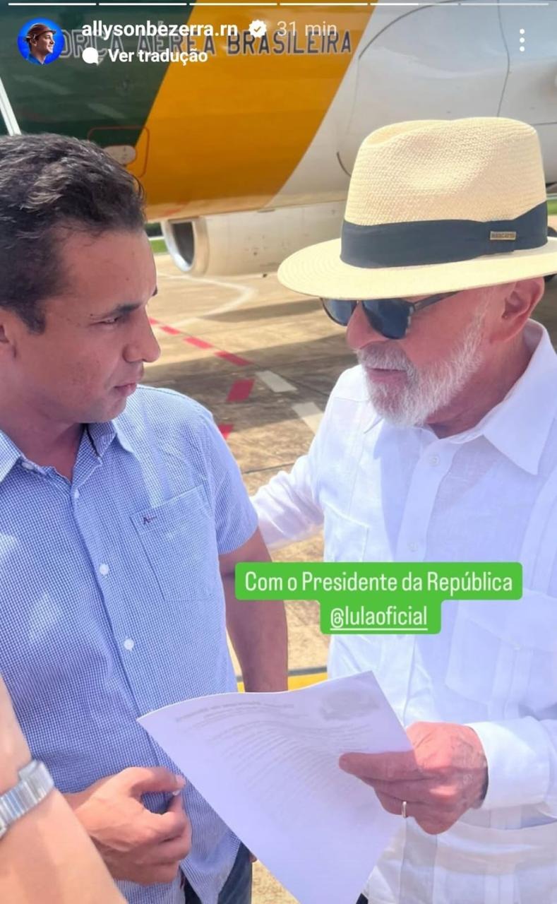 Prefeito Allyson Bezerra recebe presidente Lula em Mossoró