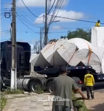 VÍDEO: Novas partes da estátua de Nossa Senhora de Fátima chegam a Natal