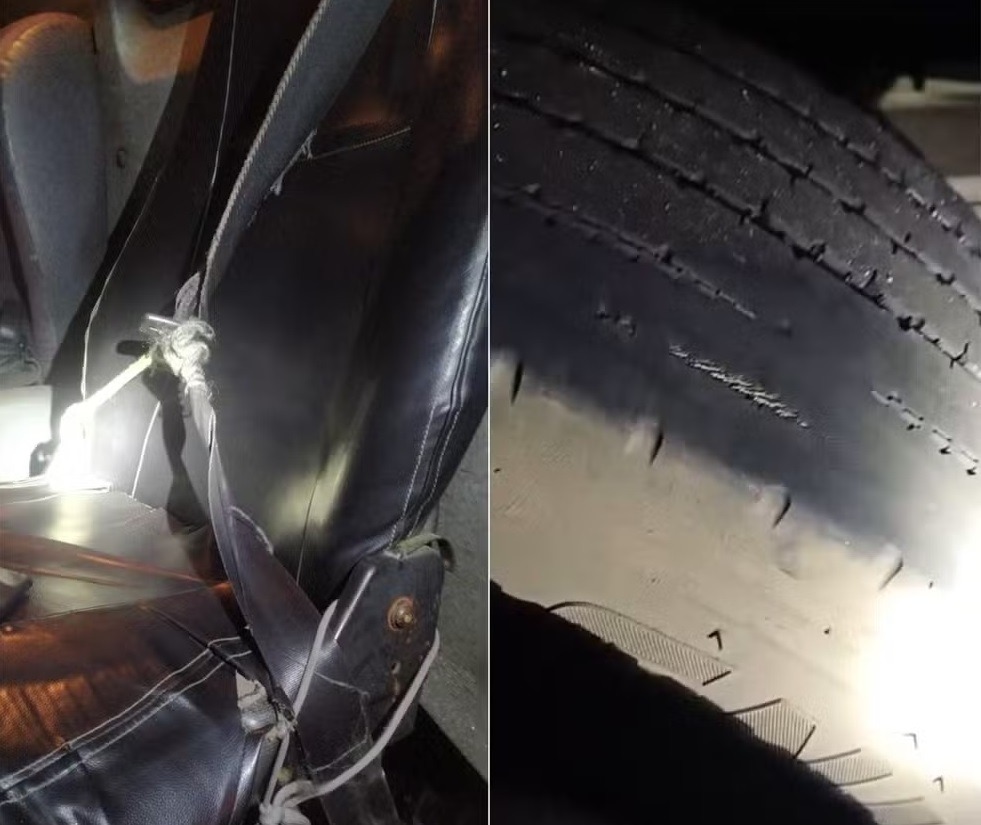 PRF apreende caminhão com pneu no arame e cinto improvisado na Grande Natal