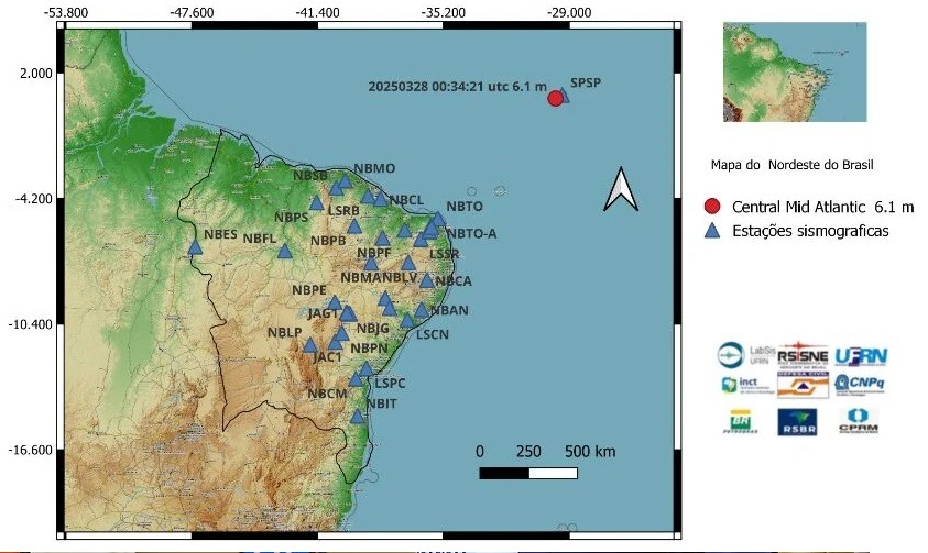 Abalos próximos à costa do RN não trazem risco de tsunami, diz especialista