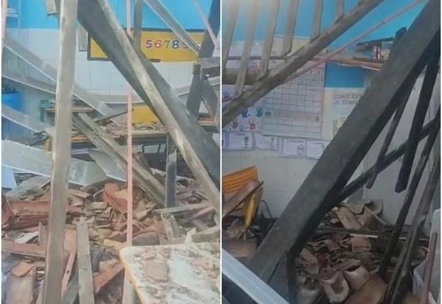 Teto de escola desaba e deixa 13 alunos e 4 adultos feridos na Bahia