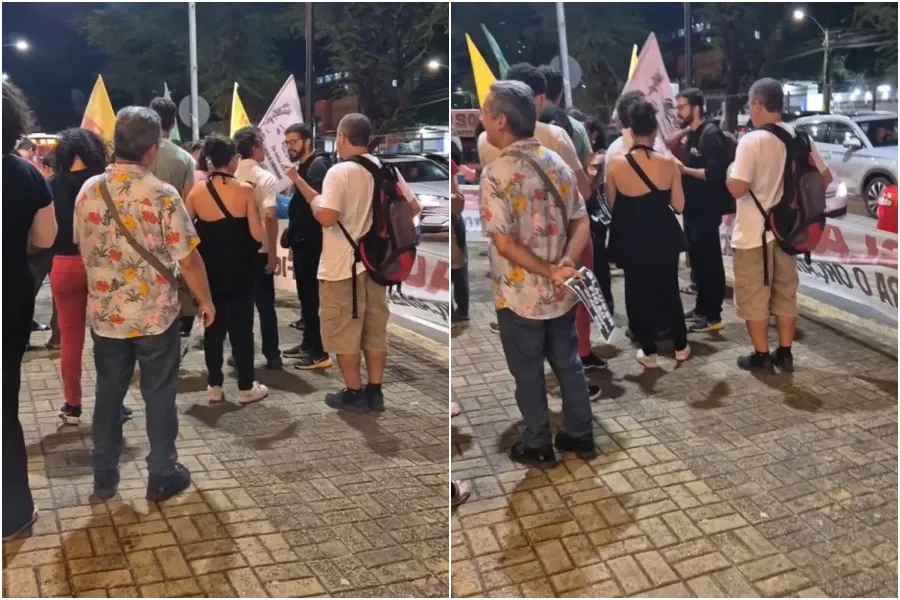 Dirigente do PL é xingado por Mineiro após propor ‘debate’ em manifestação de esquerda em Natal