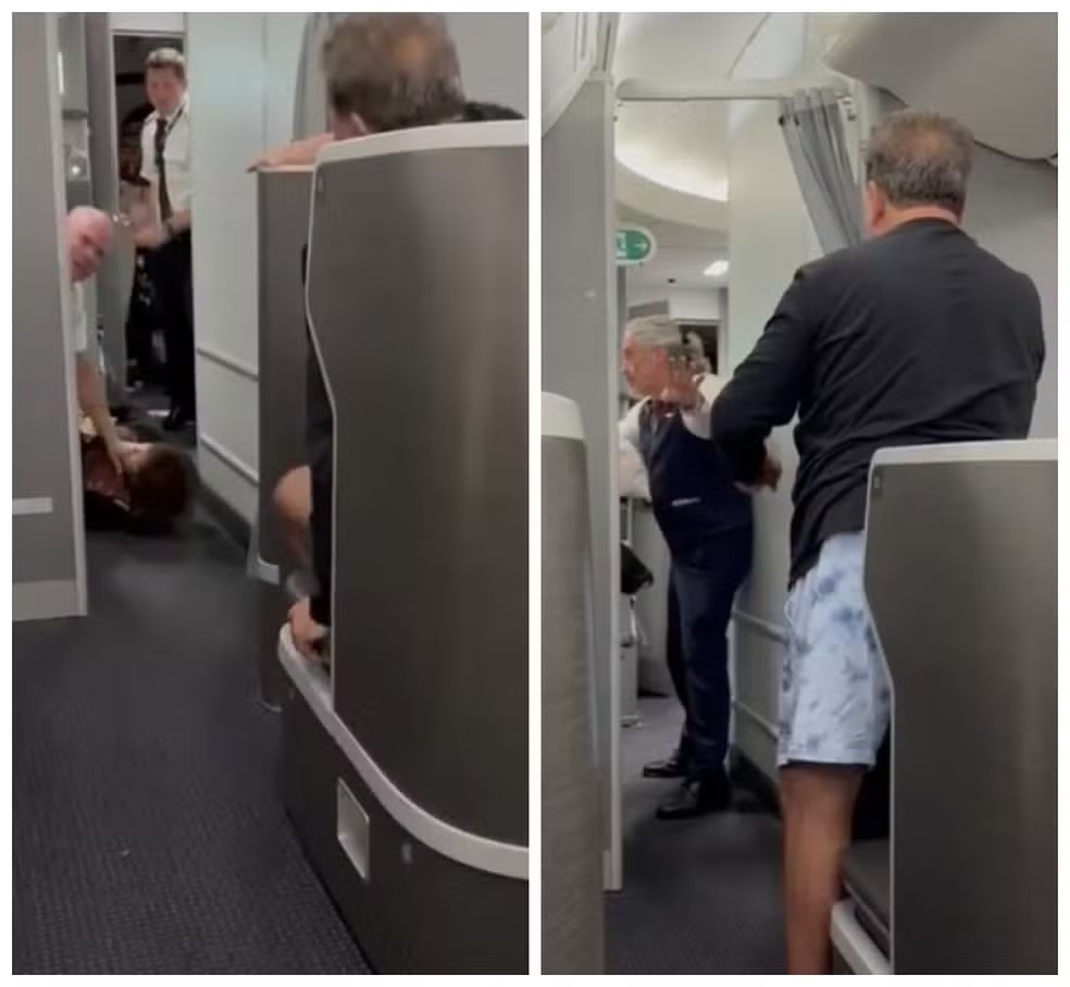VÍDEO: Confusão a bordo de avião para NY termina com dois expulsos de voo em Guarulhos; ASSISTA