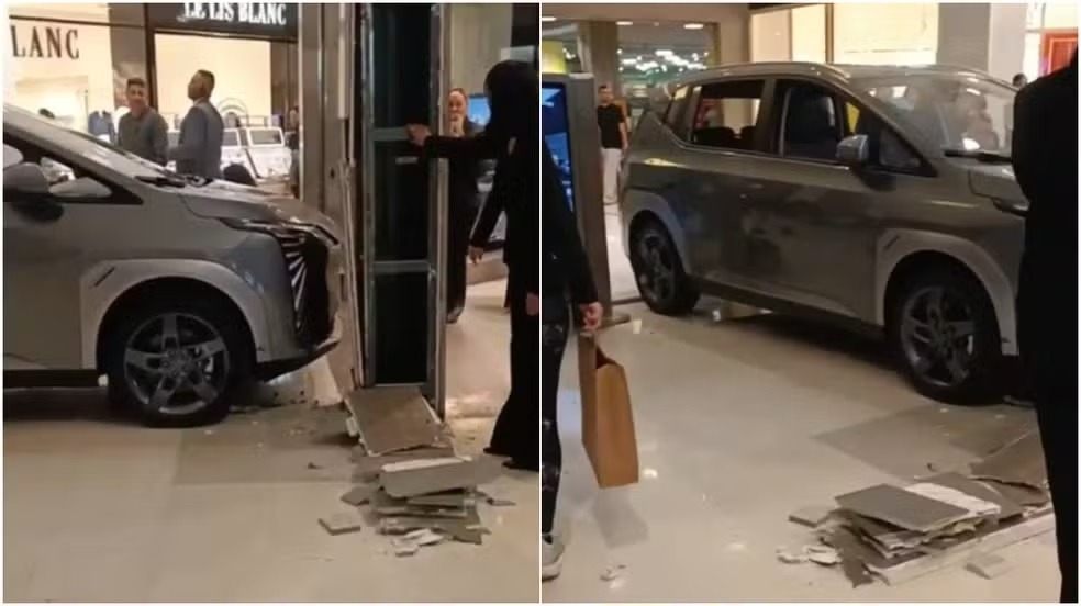 VÍDEO: criança bate carro elétrico de R$ 175 mil que estava exposto dentro de shopping