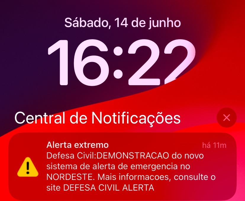 Alerta teste da Defesa Civil é emitido em Natal e na Região Metropolitana
