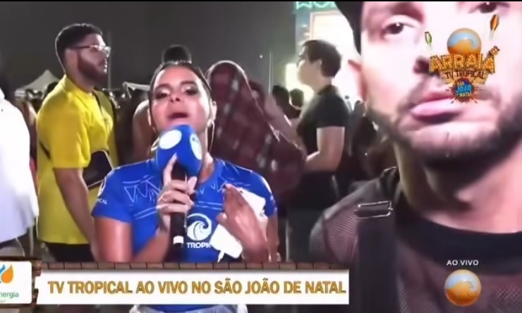 VÍDEO: Homem que fez gesto obsceno para repórter ao vivo em Natal emite nota: “Estava bêbado”