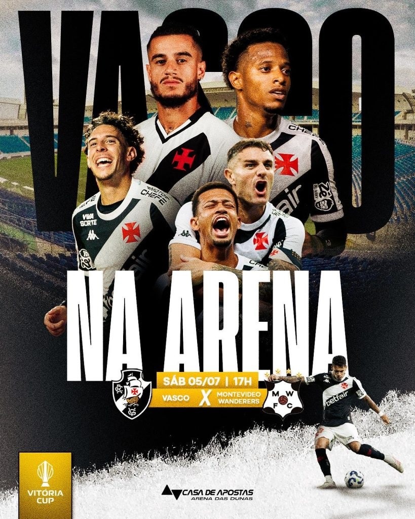Vasco (RJ) e Montevideo Wanderers farão amistoso internacional na Arena das Dunas; veja onde comprar ingresso